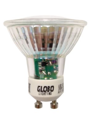 Energy saving (LED) light bulb GU10 3W 230V 3000K/250lm ceramics White, chrome, glass Globo 10706