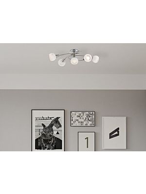 LED ceiling light ELLIOTT matt nickel, Globo 54341-5